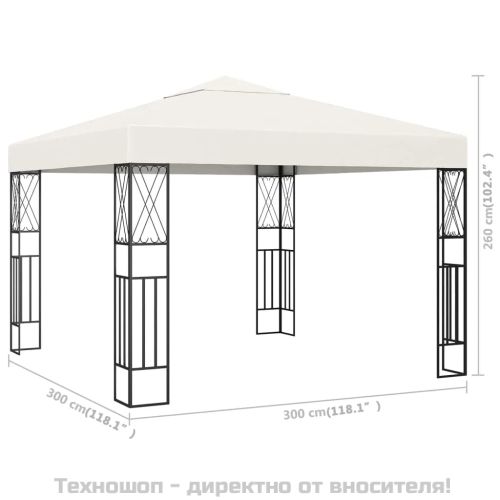 Шатра, 3x3 м, кремава, текстил