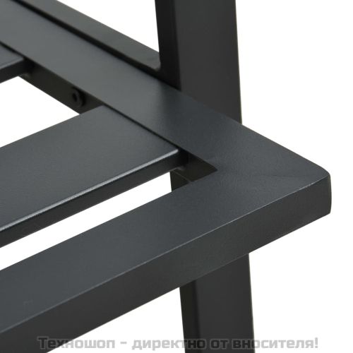 Градински комплект с възглавници, 5 части, алуминий, тъмносив