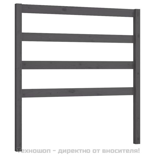 Горна табла за легло, сива, 81x4x100 см, бор масив