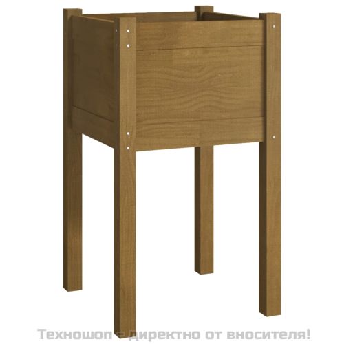 Градински сандъци, 2 бр, меденокафяви, 40x40x70 см, бор масив