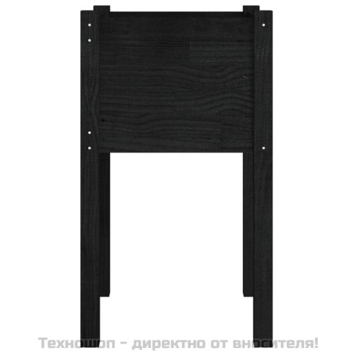 Градински сандъци, 2 бр, черни, 40x40x70 см, бор масив