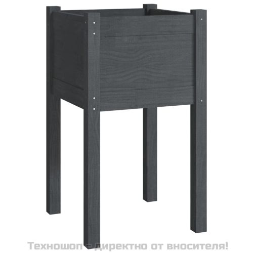 Градински сандък, сив, 40x40x70 см, бор масив