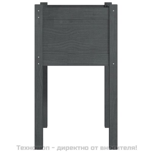 Градински сандък, сив, 40x40x70 см, бор масив