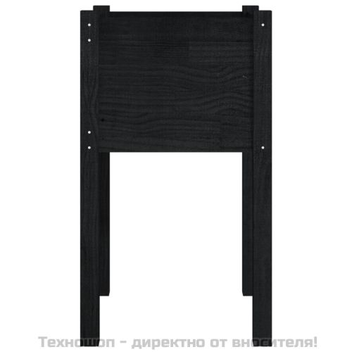 Градински сандък, черен, 40x40x70 см, бор масив