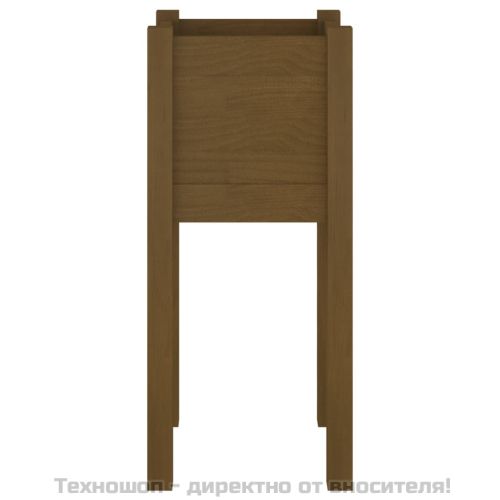Градински сандък, меденокафяв, 31x31x70 см, борово дърво масив