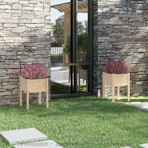 Градински сандъци, 2 бр, 50x50x70 см, борово дърво масив