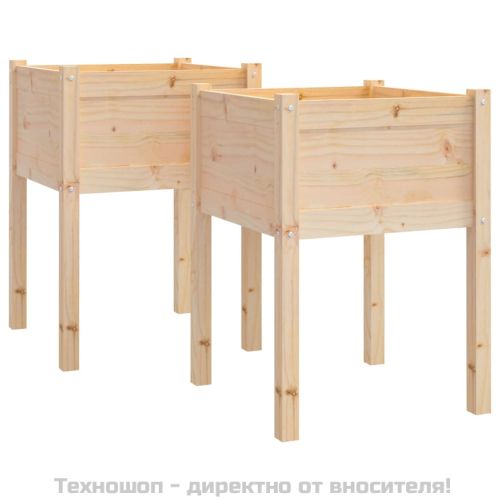 Градински сандъци, 2 бр, 50x50x70 см, борово дърво масив