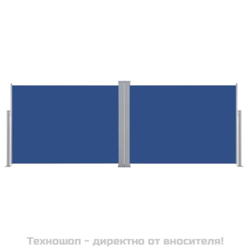 Прибираща се странична тента, синя, 100x1000 см