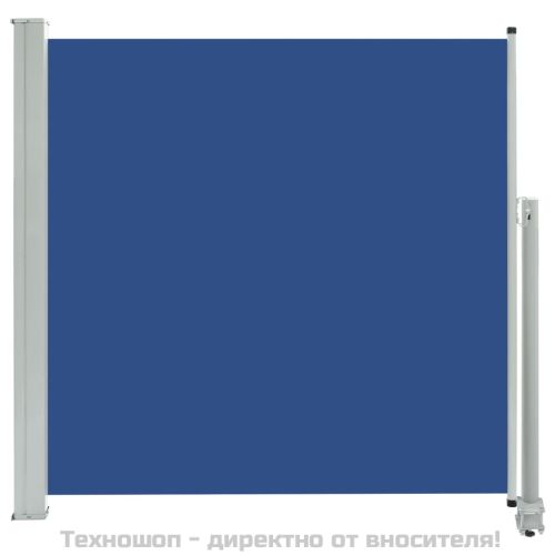 Прибираща се дворна странична тента, 160x300 см, синя