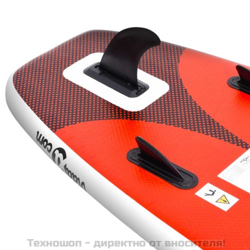 Комплект надуваем стендъп падълборд, червен, 330x76x10 см