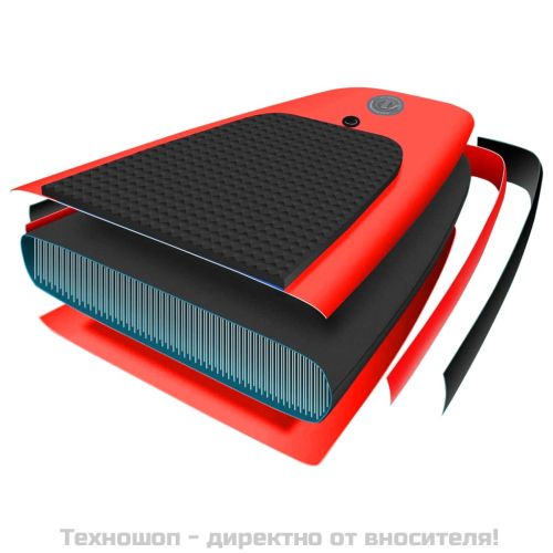 Комплект надуваем стендъп падълборд, червен, 330x76x10 см
