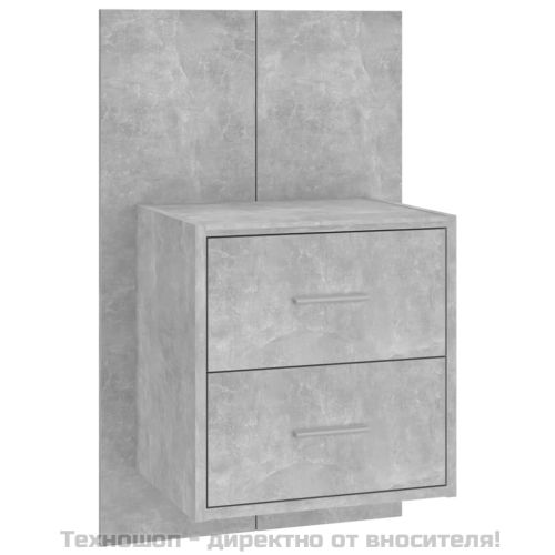 Нощно шкафче за стенен монтаж, бетонно сиво