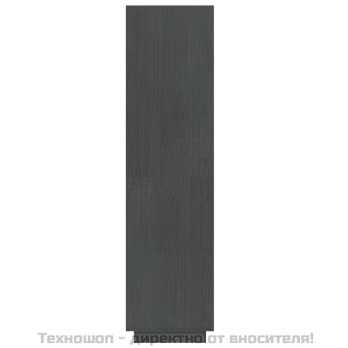 Библиотека/разделител за стая, сива, 60x35x135 см, бор масив