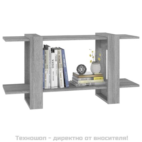 Библиотека, сив сонома, 100x30x51 см, инженерно дърво