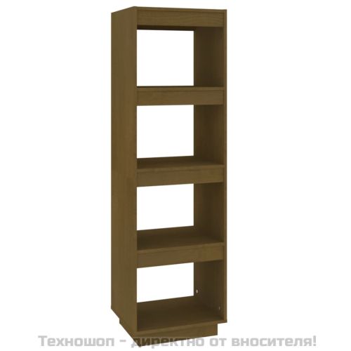 Библиотека/разделител за стая, меденокафява, 40x35x135 см, бор