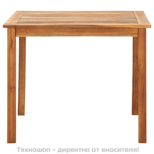 Трапезен комплект от 5 части, полиратан и акациево дърво, сив