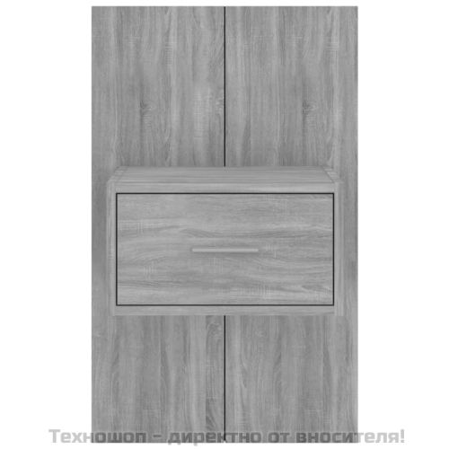 Нощно шкафче за стенен монтаж, сив сонома