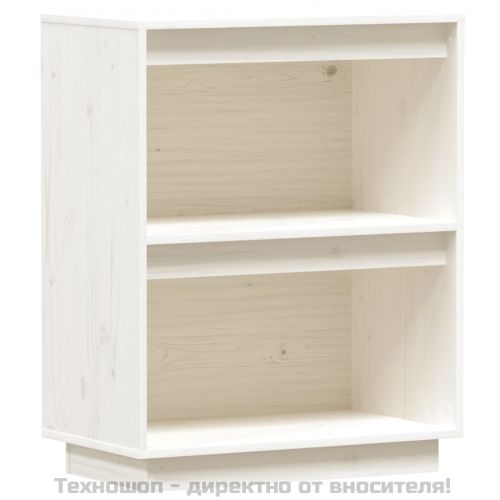 Конзолен шкаф, бял, 60x34x75 см, бор масив