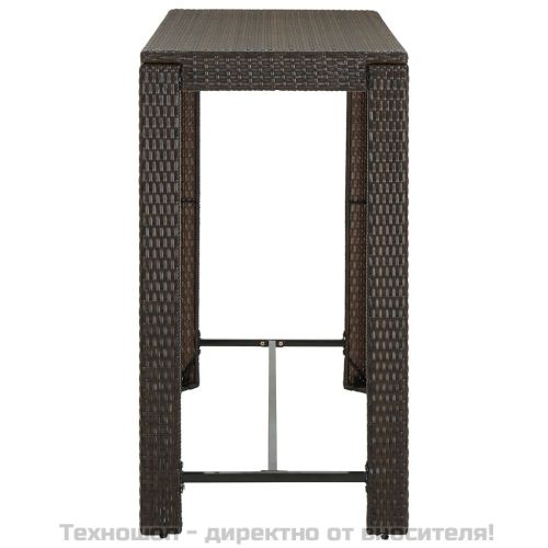 Градинска бар маса, кафява, 140,5x60,5x110,5 см, полиратан