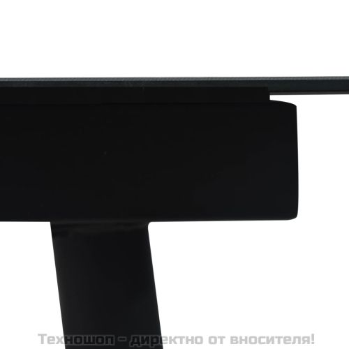 Градински трапезен комплект 7 части памучно въже стомана черен