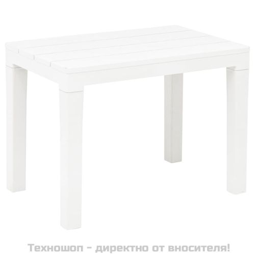 Градинска маса с 2 пейки, пластмаса, бяла