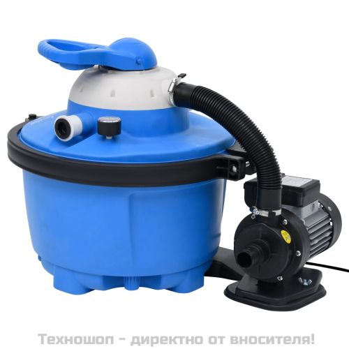 Пясъчна филтърна помпа синьо и черно 385x620x432 мм 200 W 25 л