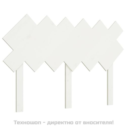 Горна табла за легло, бяла, 122,5x3x80,5 см, бор масив