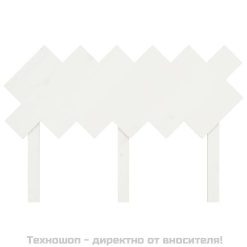 Горна табла за легло, бяла, 122,5x3x80,5 см, бор масив