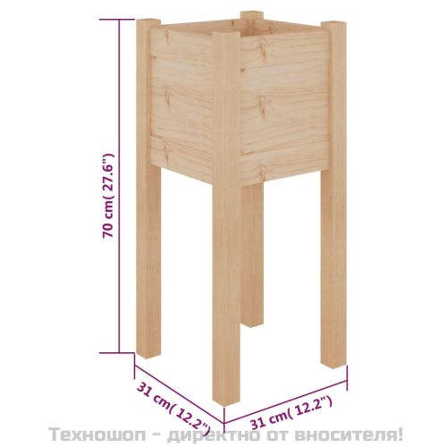 Градински сандъци, 2 бр, 31x31x70 см, борово дърво масив