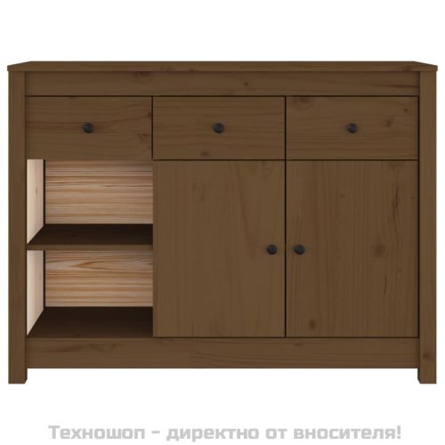 Сайдборд, меденокафяв, 100x35x74 см, бор масив