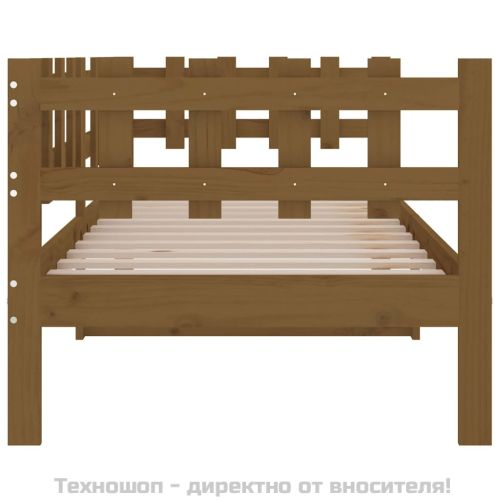 Дневно легло, меденокафяво, борово дърво масив, 90x200 см