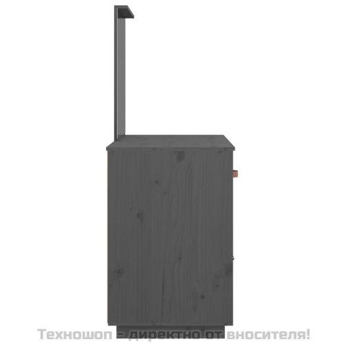 Тоалетка, сива, 95x50x134 см, борово дърво масив