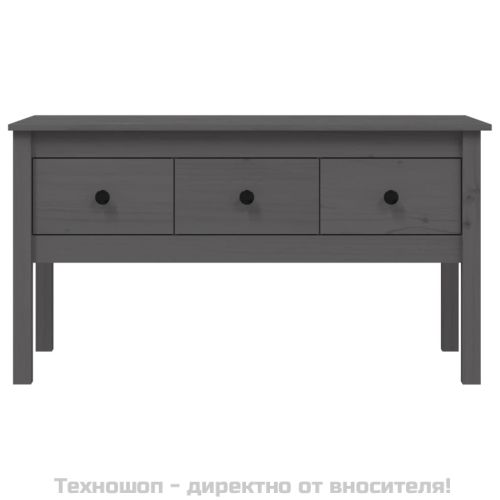 Кафе маса, Сиво, 102x49x55 см, борово дърво масив