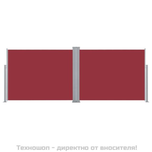 Прибираща се странична тента, червена, 140x1000 см