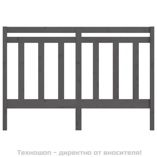 Горна табла за легло, сива, 156x4x100 см, бор масив