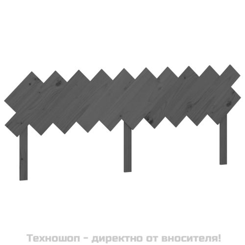 Горна табла за легло, сива, 196x3x80,5 см, бор масив