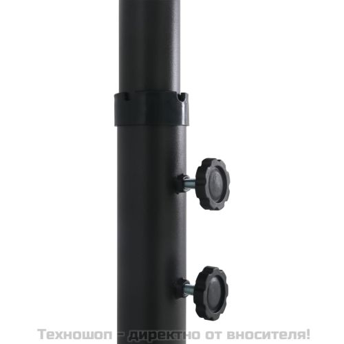 Градински чадър с алуминиев прът, 460x270 см, черен