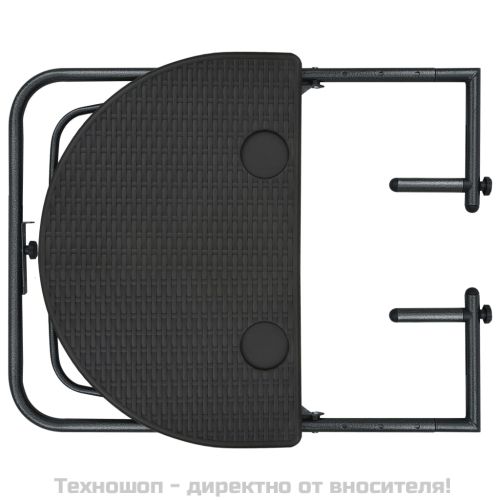 Окачена балконска маса, кафява, 60x64x83,5 см, пластмасов ратан