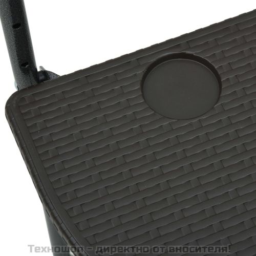 Окачена балконска маса, кафява, 60x64x83,5 см, пластмасов ратан