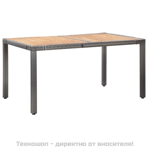 Градински комплект с възглавници, 7 части, полиратан, сив