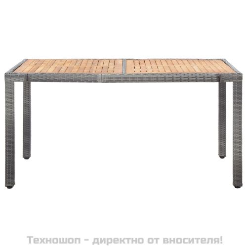 Градински комплект с възглавници, 7 части, полиратан, сив