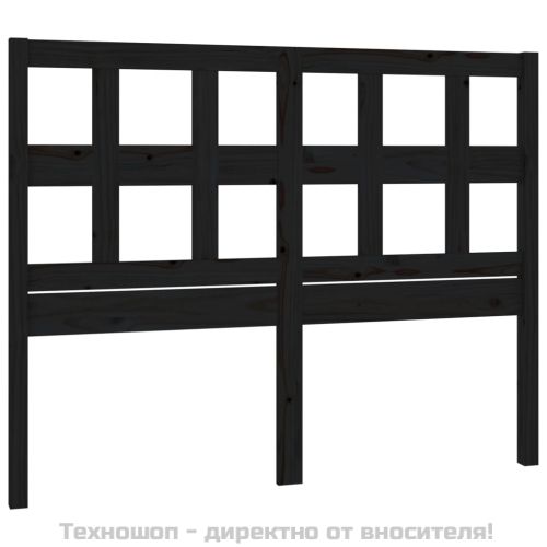 Горна табла за легло, черна, 145,5x4x100 см, бор масив