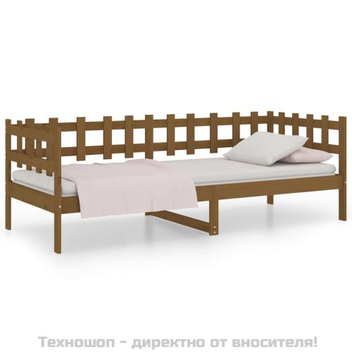 Дневно легло, меденокафяво, 80x200 см, борово дърво масив