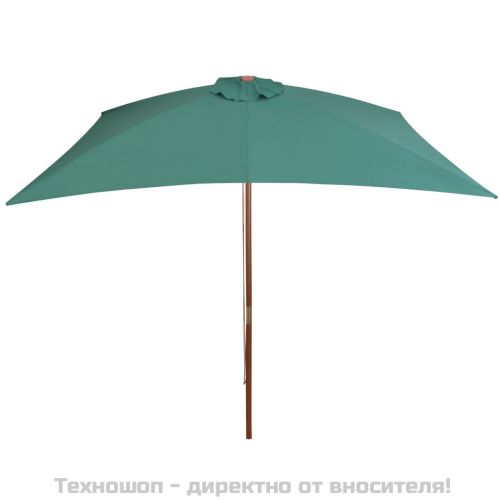 Чадър, 200x300 см, дървен прът, зелен