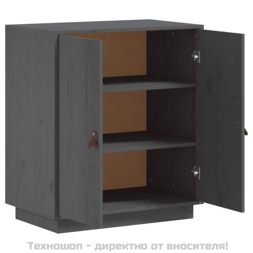 Сайдборд, сив, 65,5x40x75 см, бор масив