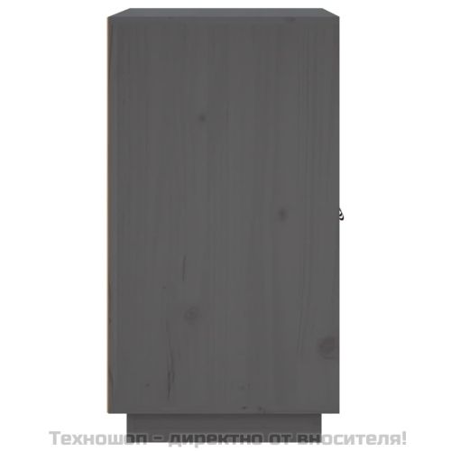 Сайдборд, сив, 65,5x40x75 см, бор масив