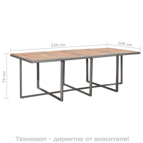 Градински комплект с възглавници, 13 части, полиратан, антрацит