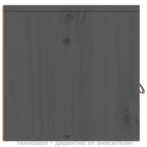 Стенен шкаф, сив, 80x30x30 см, борово дърво масив