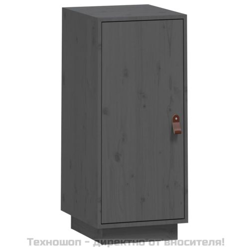 Сайдборд, сив, 34x40x75 см, бор масив