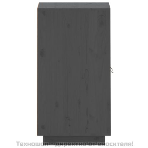 Сайдборд, сив, 34x40x75 см, бор масив